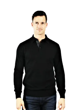100% Extra Fine Merino Wool "3 Button Polo"