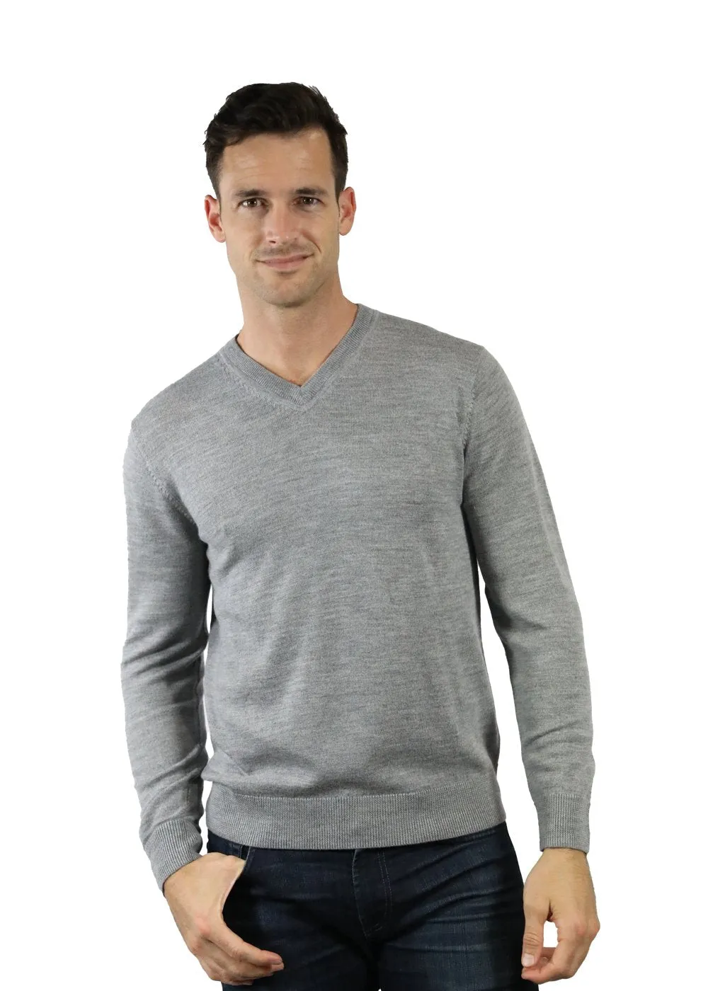100% Extra Fine Merino Wool "V-Neck"