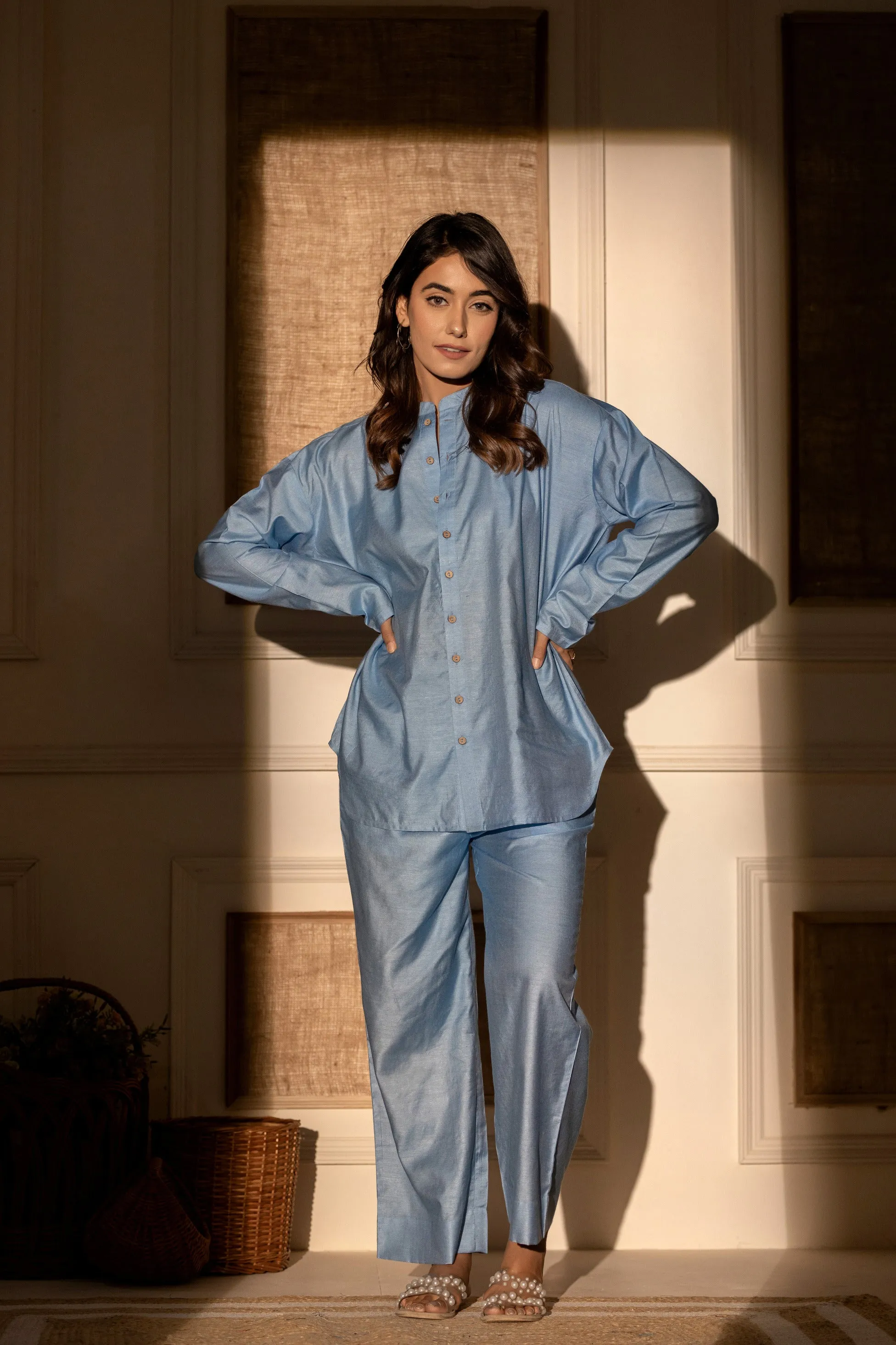 100% Mulberry silk Ocean Waves Sleepwear 1