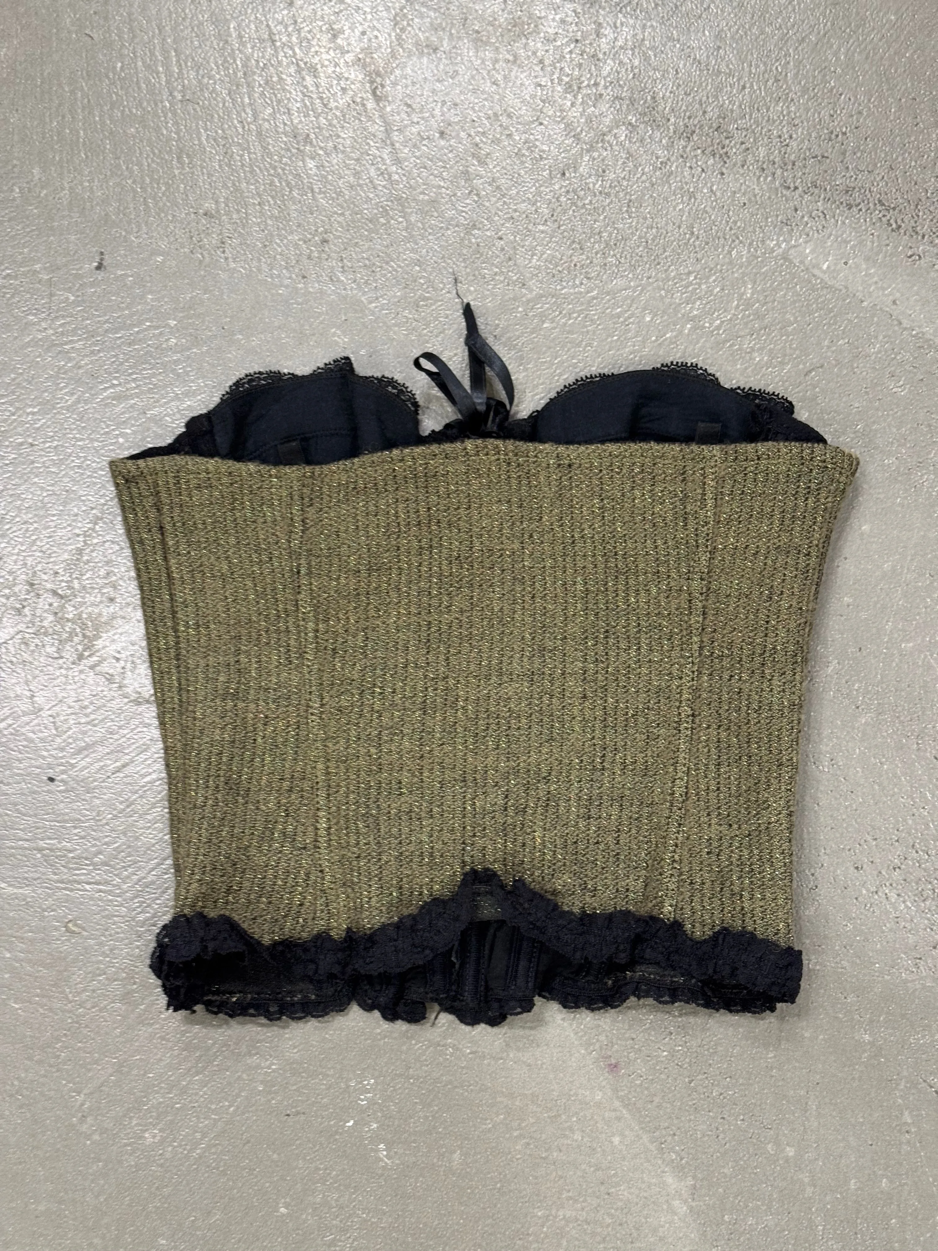 1990s Moschino wool lace corset