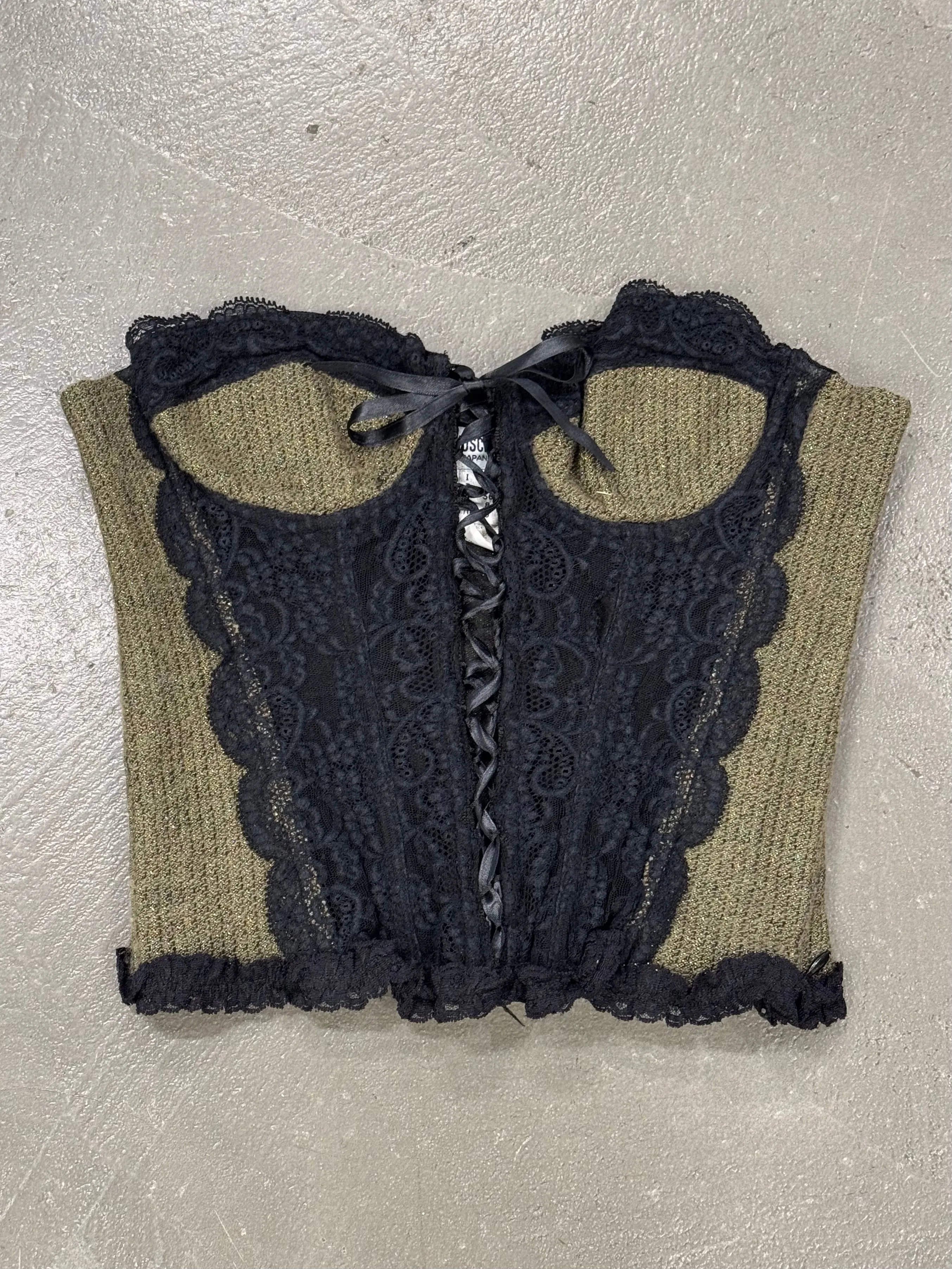 1990s Moschino wool lace corset