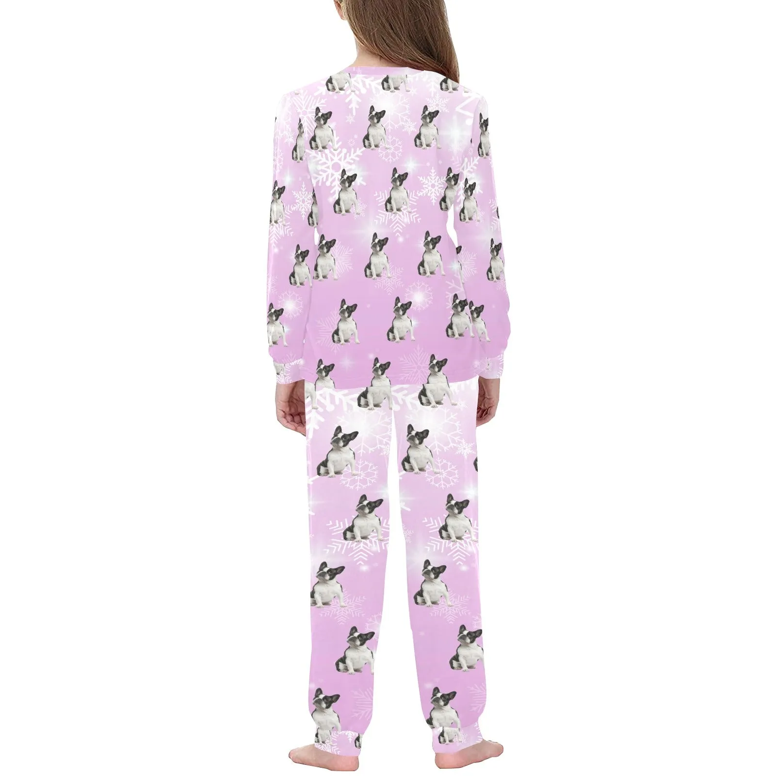 2 Piece French Bulldog Children's Pajama Set - Holiday