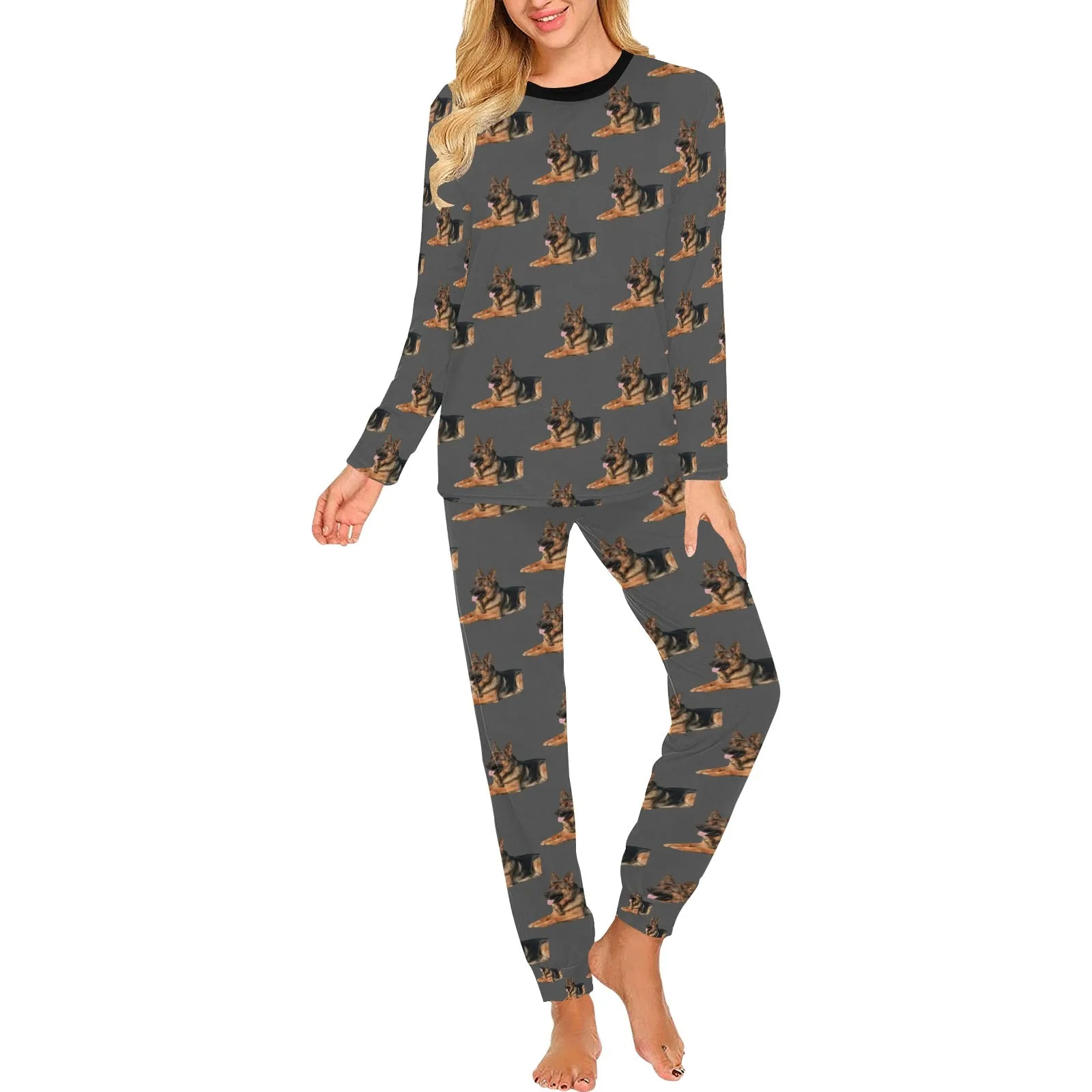 2 Piece German Shepherd Long Tee Pajama Set