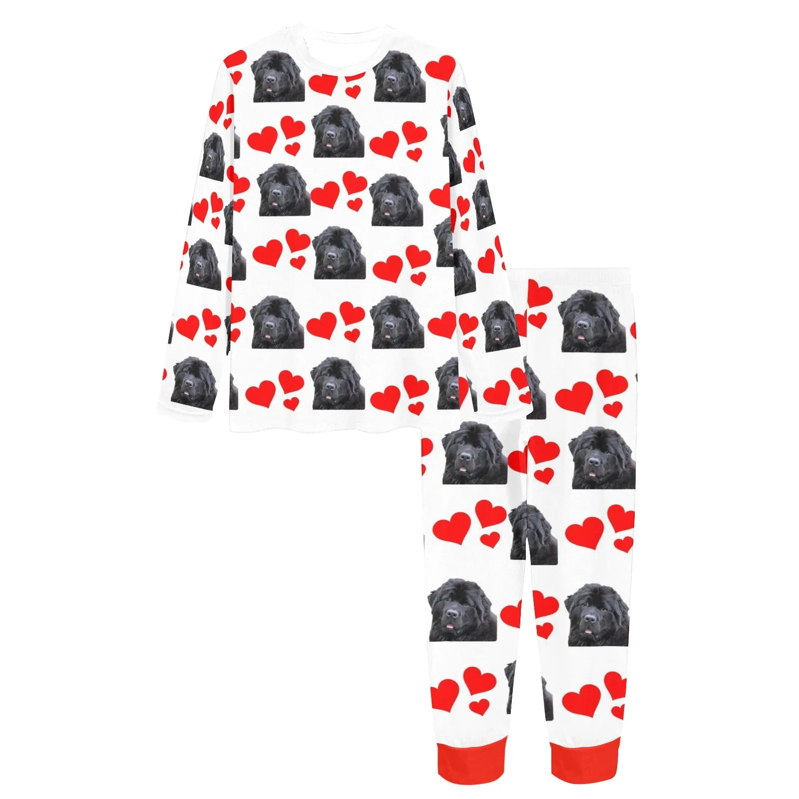 2 Piece Newfoundland Hearts Long Tee Pajama Set