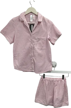 Accessorize Pink Striped Cotton Pyjama Set UK XS
