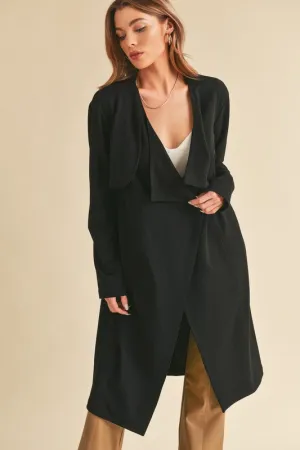 Aemi   Co Open Front Long Sleeve Longline Coat