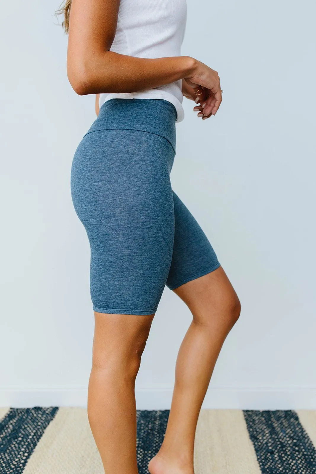 Aero Biker Shorts In Denim