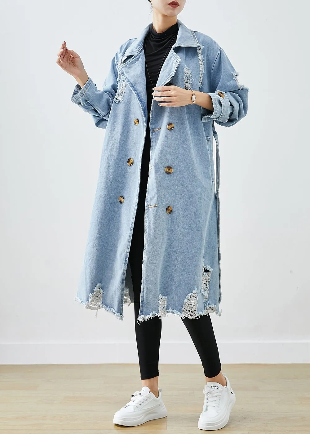 Aline Retro Denim Trench