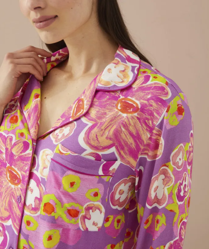 Alivia Sofia Long PJ Set - Sugar Plum Floral Pond