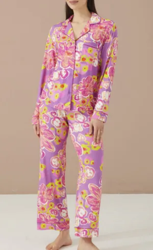 Alivia Sofia Long PJ Set - Sugar Plum Floral Pond