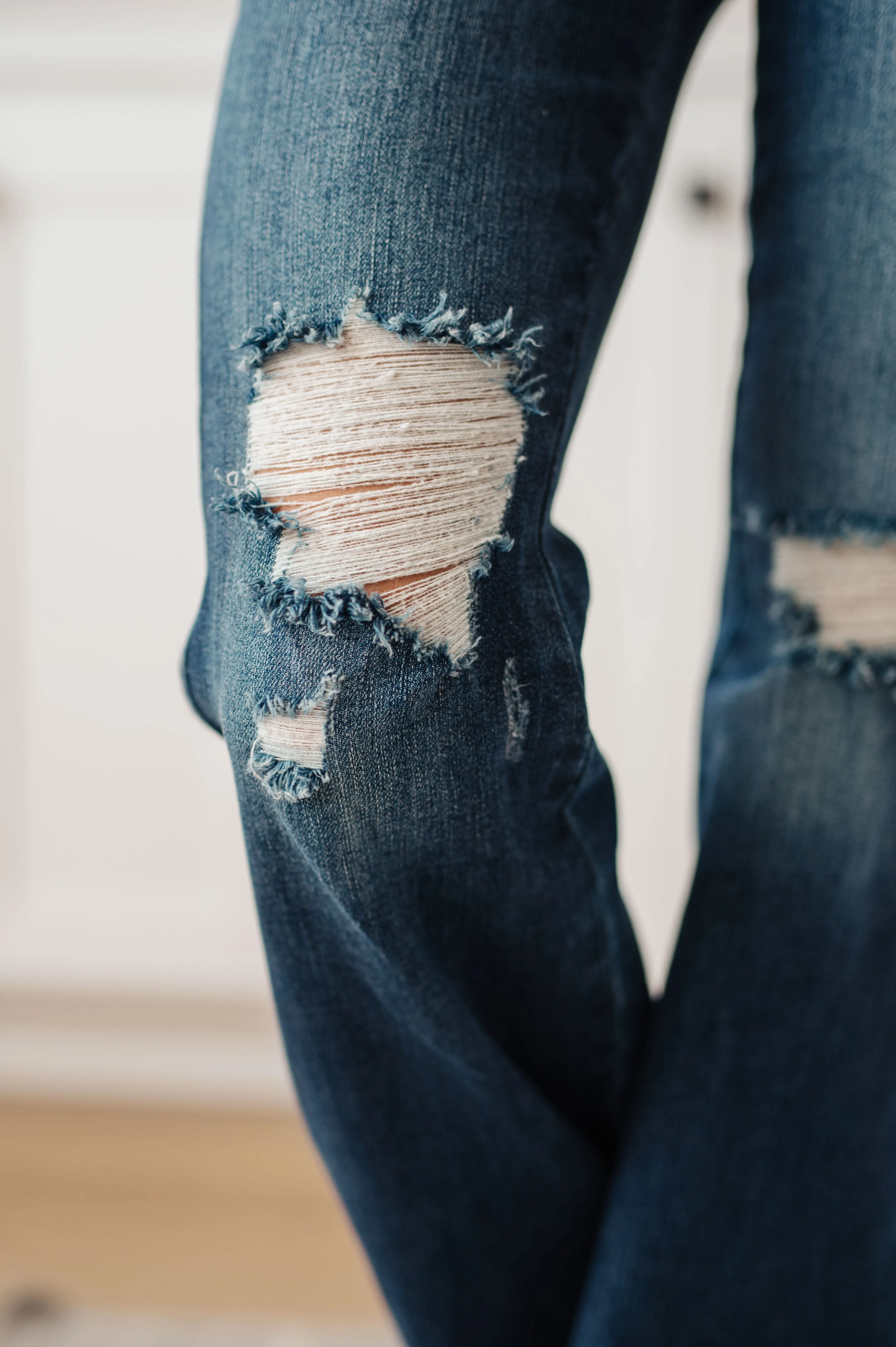 All Fired Up High Rise Control Top Distressed Judy Blue Flare Jeans