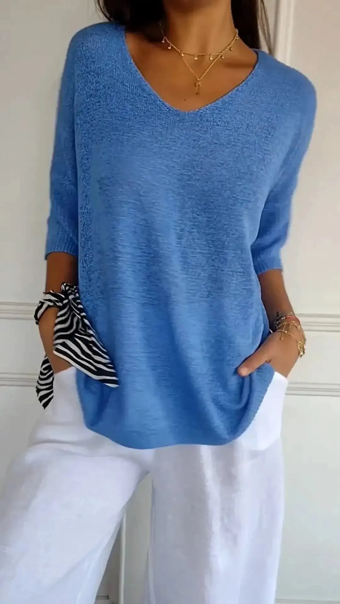 All Season Trendy V-Neck Top