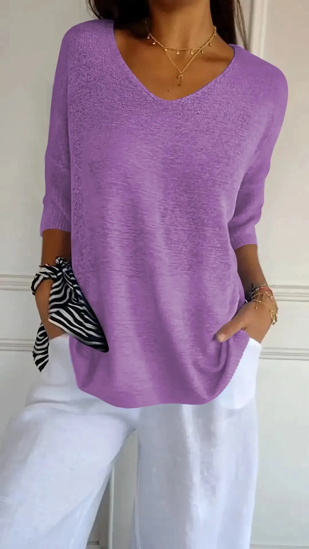 All Season Trendy V-Neck Top