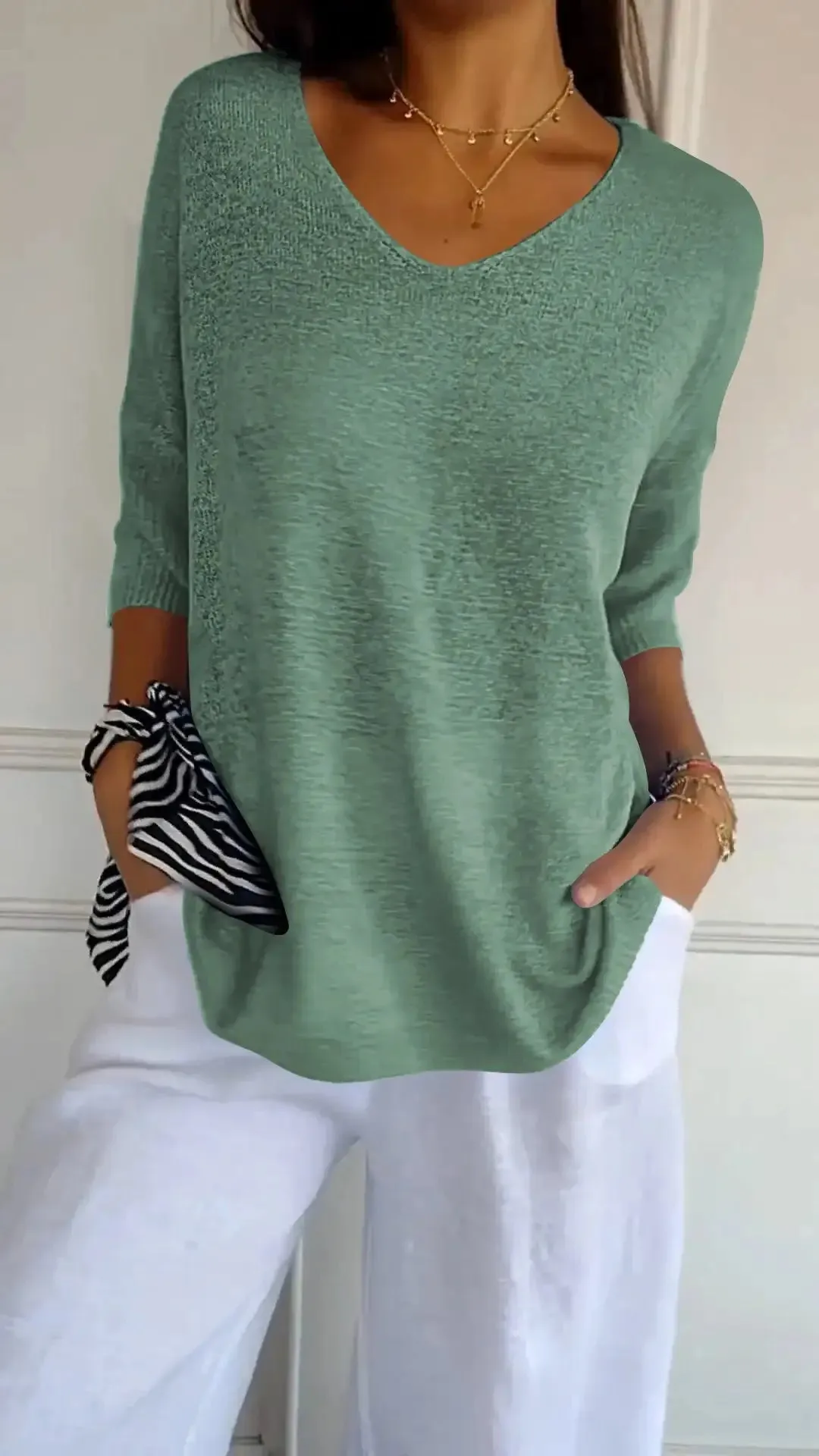 All Season Trendy V-Neck Top