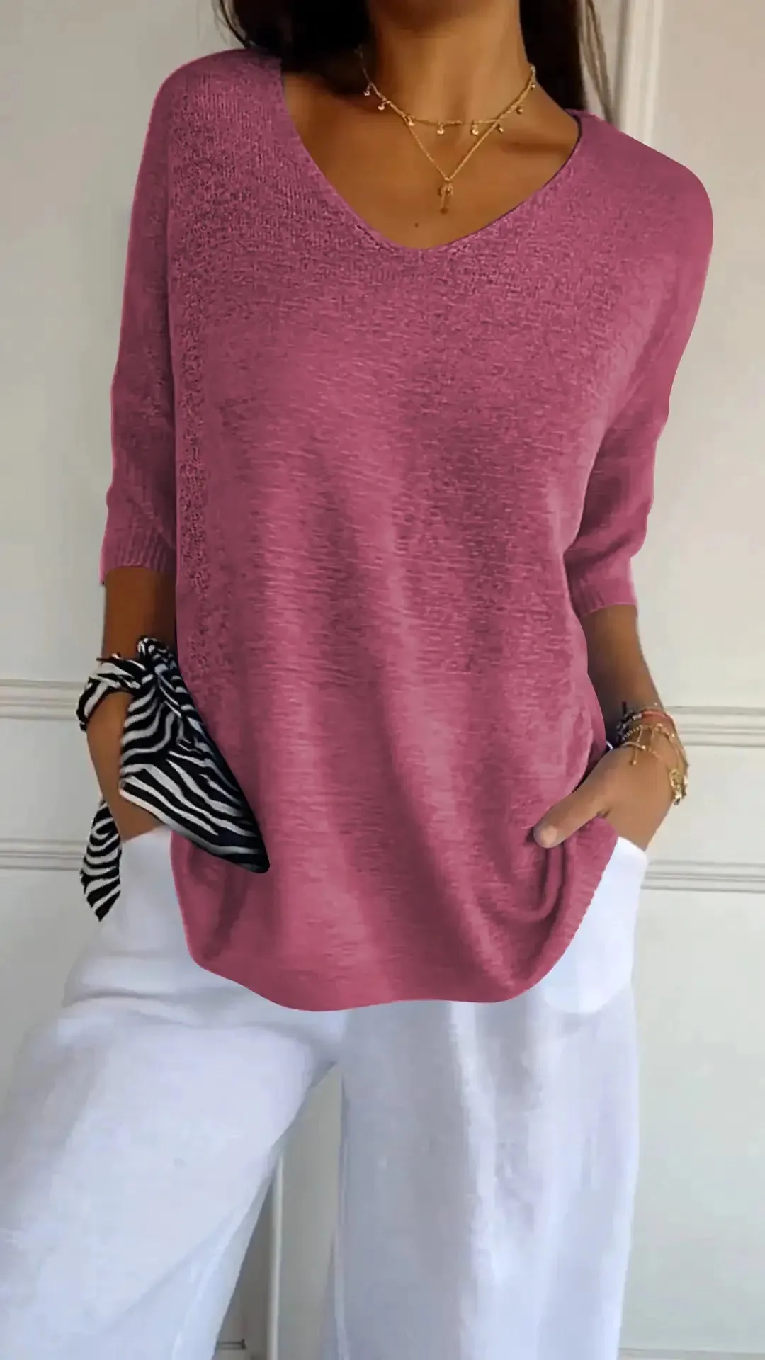 All Season Trendy V-Neck Top