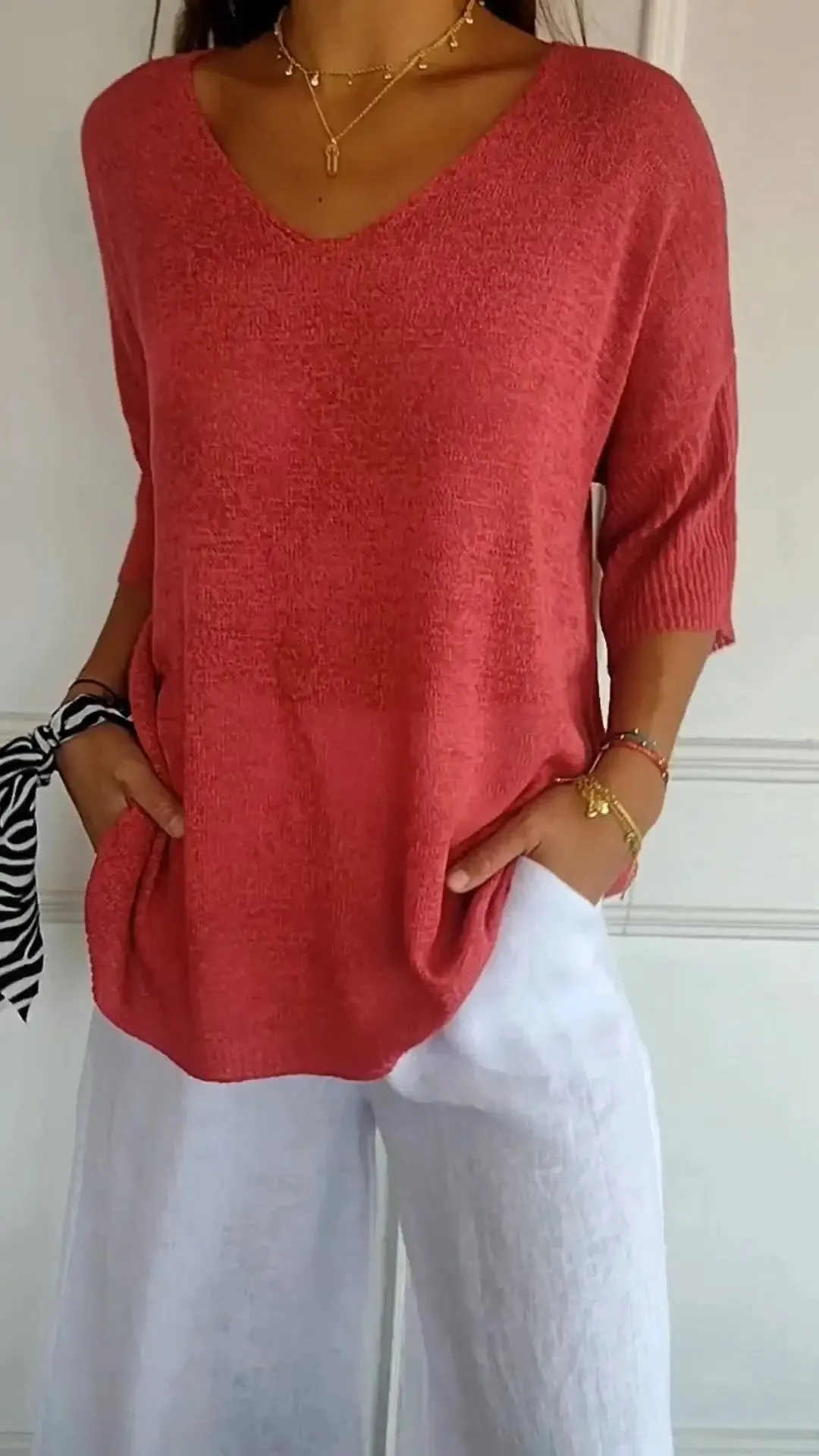 All Season Trendy V-Neck Top