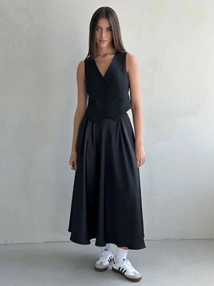 Amber Satin Maxi Skirt