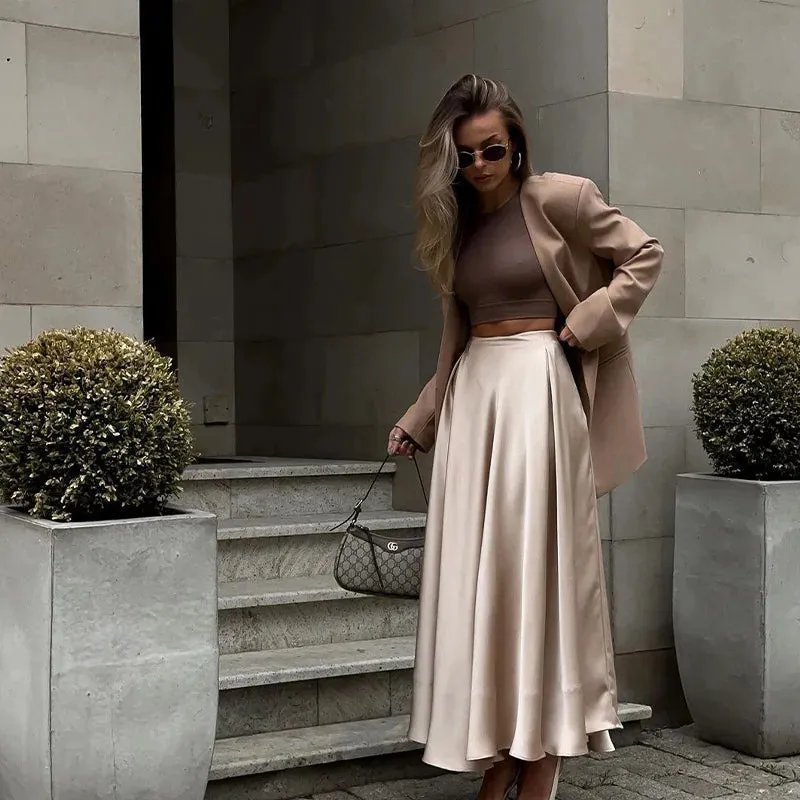 Amber Satin Maxi Skirt