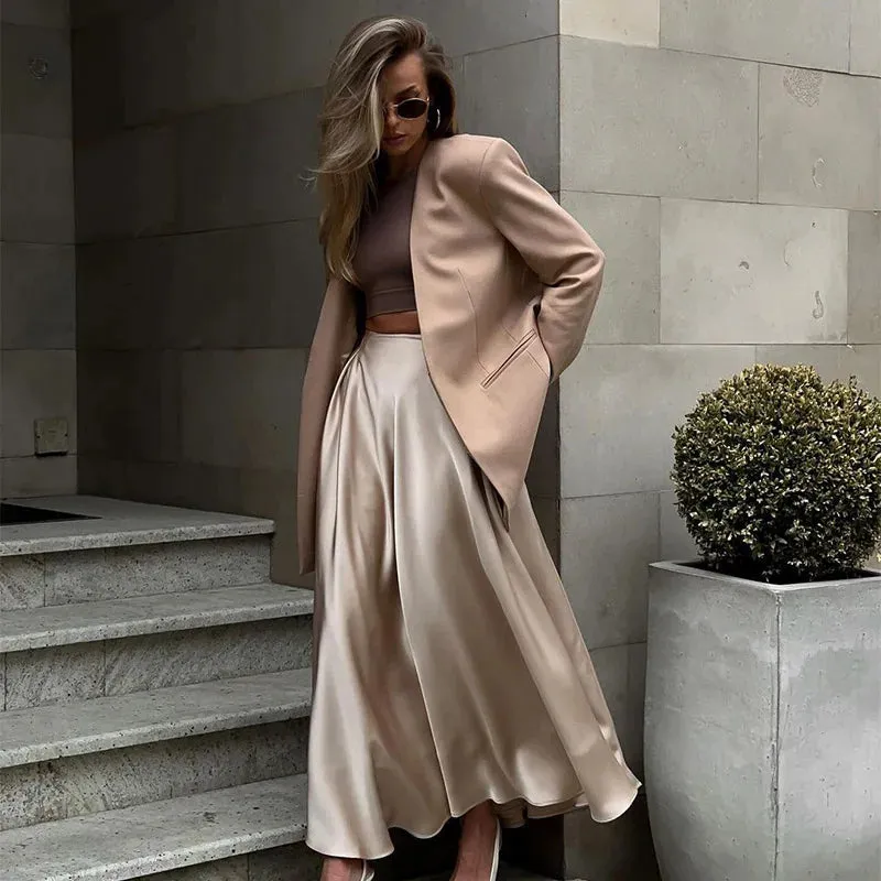 Amber Satin Maxi Skirt