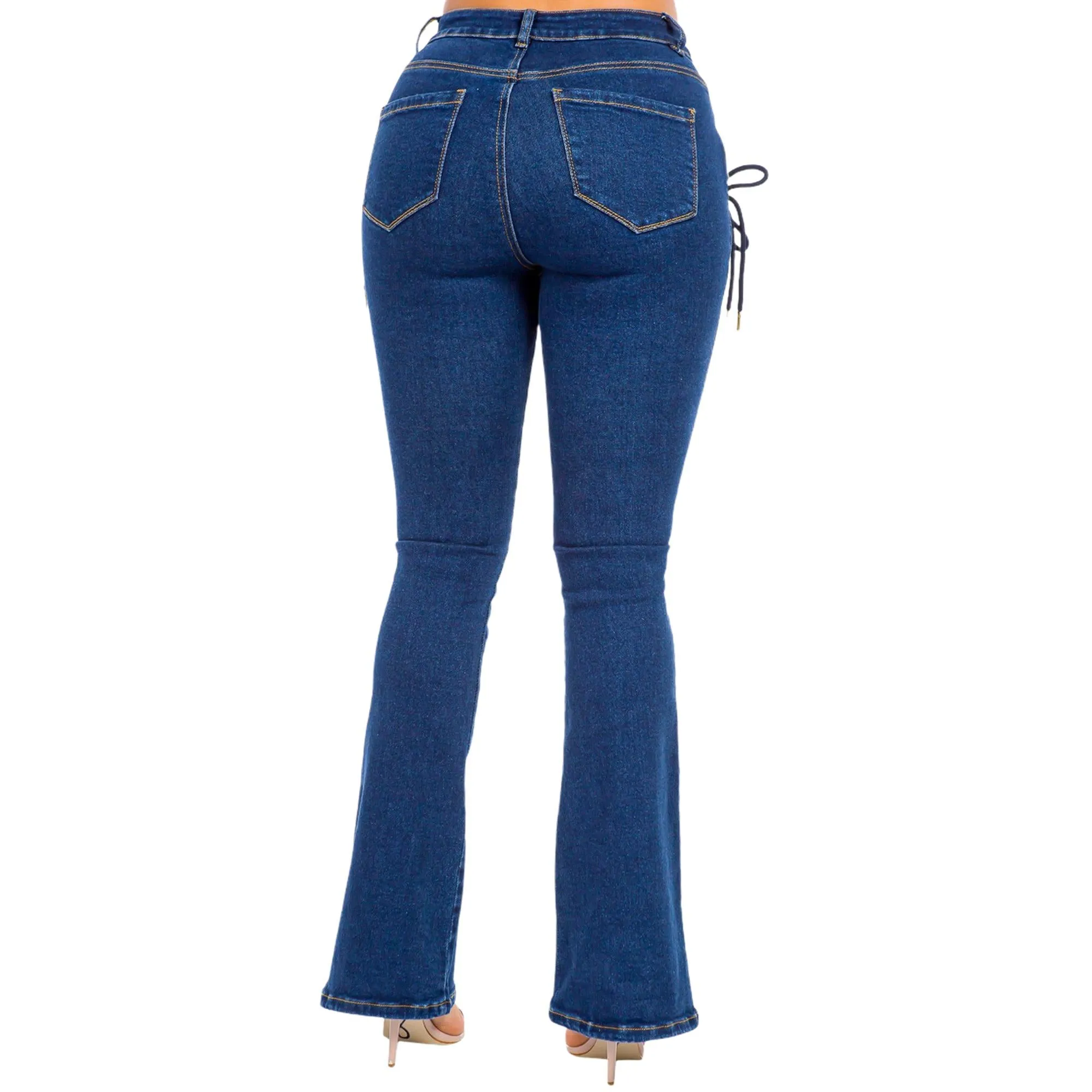 American Bazi High Rise Lace Up Denim Jeans