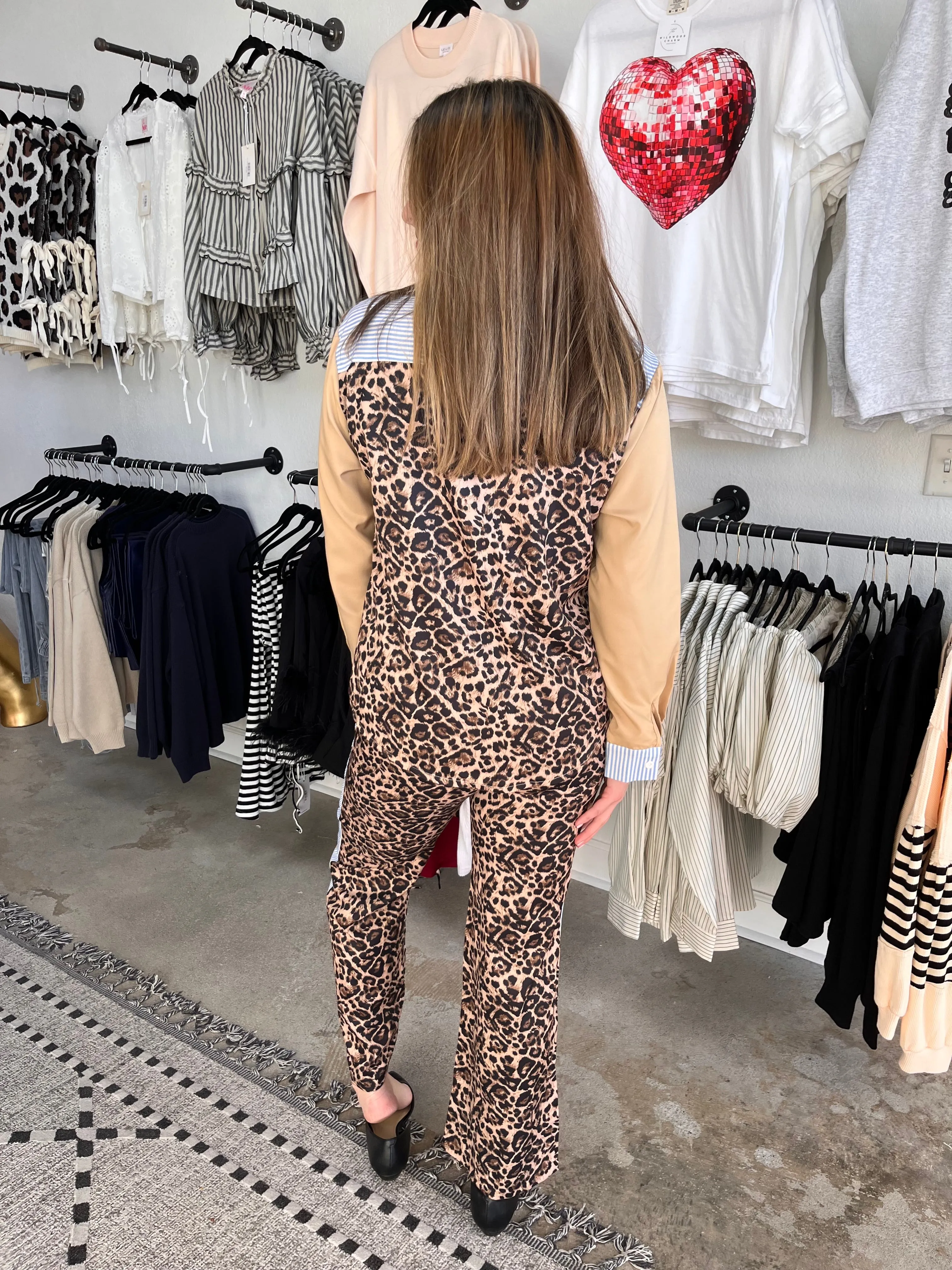 ANIMALS LEOPARD PRINT SHIRT PANTS SET