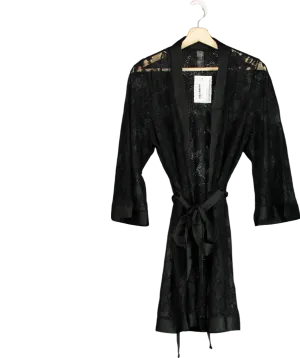 Ann Summers Black Lace Robe UK 8