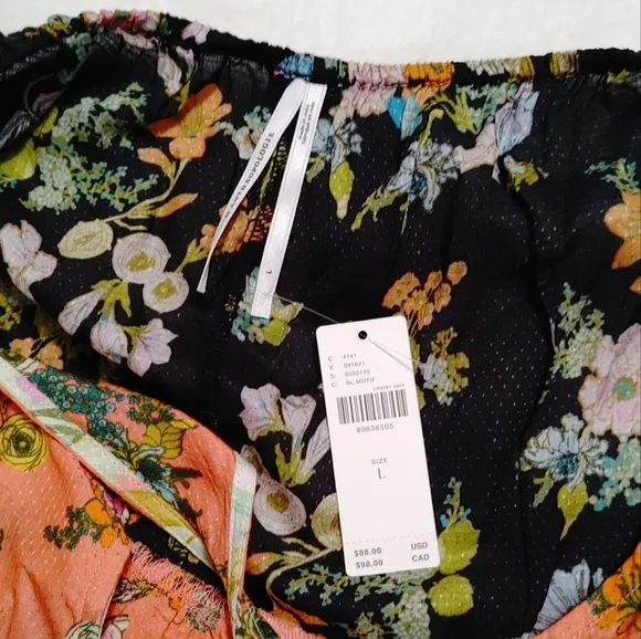 Anthropologie Ruffled Tank Lounge Romper NWT floral sleepwear