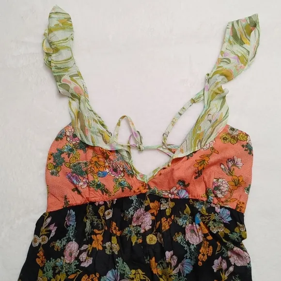 Anthropologie Ruffled Tank Lounge Romper NWT floral sleepwear