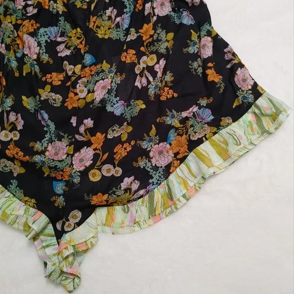 Anthropologie Ruffled Tank Lounge Romper NWT floral sleepwear