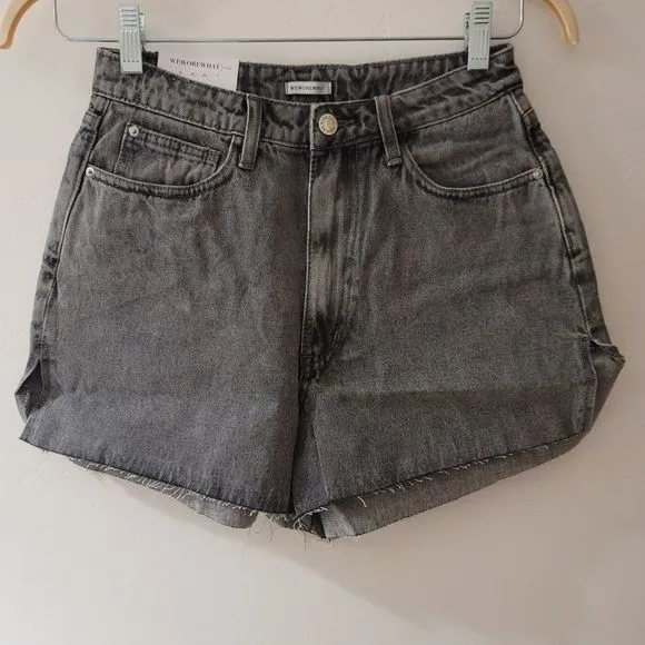 Anthropologie‎ WeWoreWhat The Boyfriend Shorts Rigid Demin Washed Grey Size 27