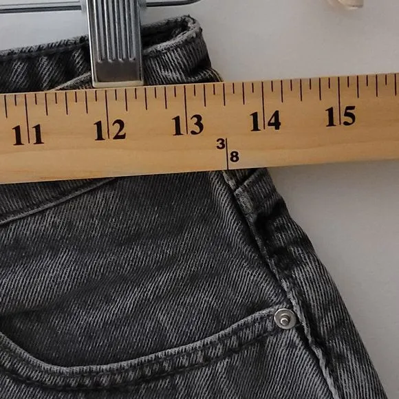 Anthropologie‎ WeWoreWhat The Boyfriend Shorts Rigid Demin Washed Grey Size 27