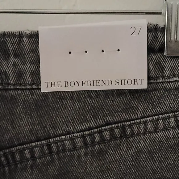 Anthropologie‎ WeWoreWhat The Boyfriend Shorts Rigid Demin Washed Grey Size 27