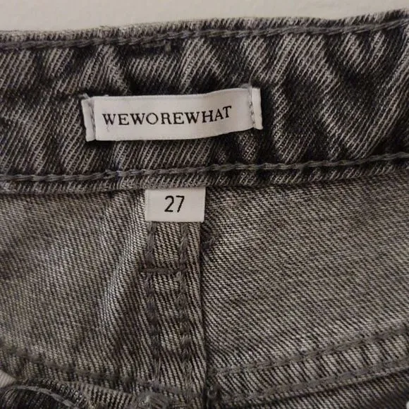 Anthropologie‎ WeWoreWhat The Boyfriend Shorts Rigid Demin Washed Grey Size 27