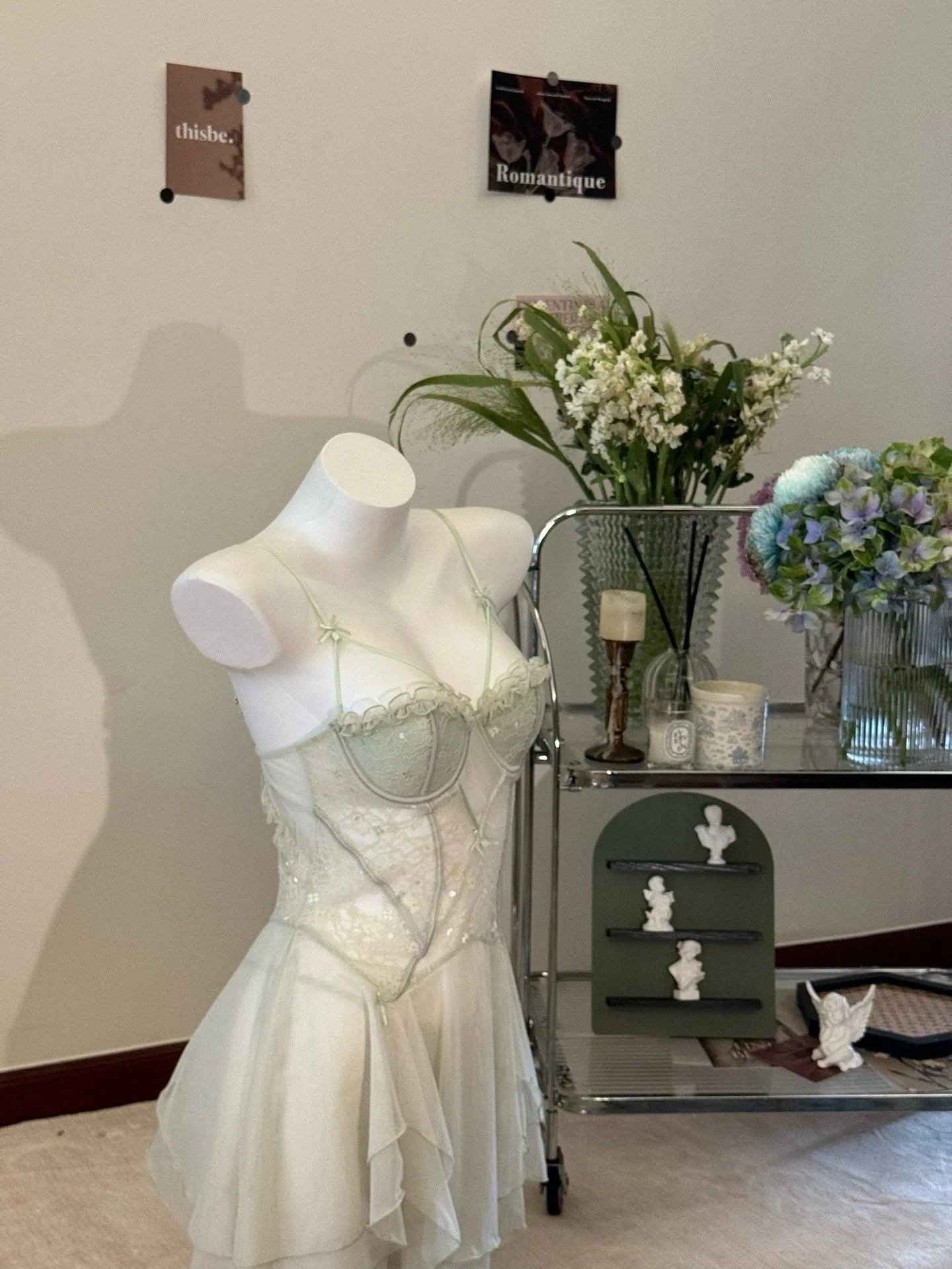 Apple green mint dress