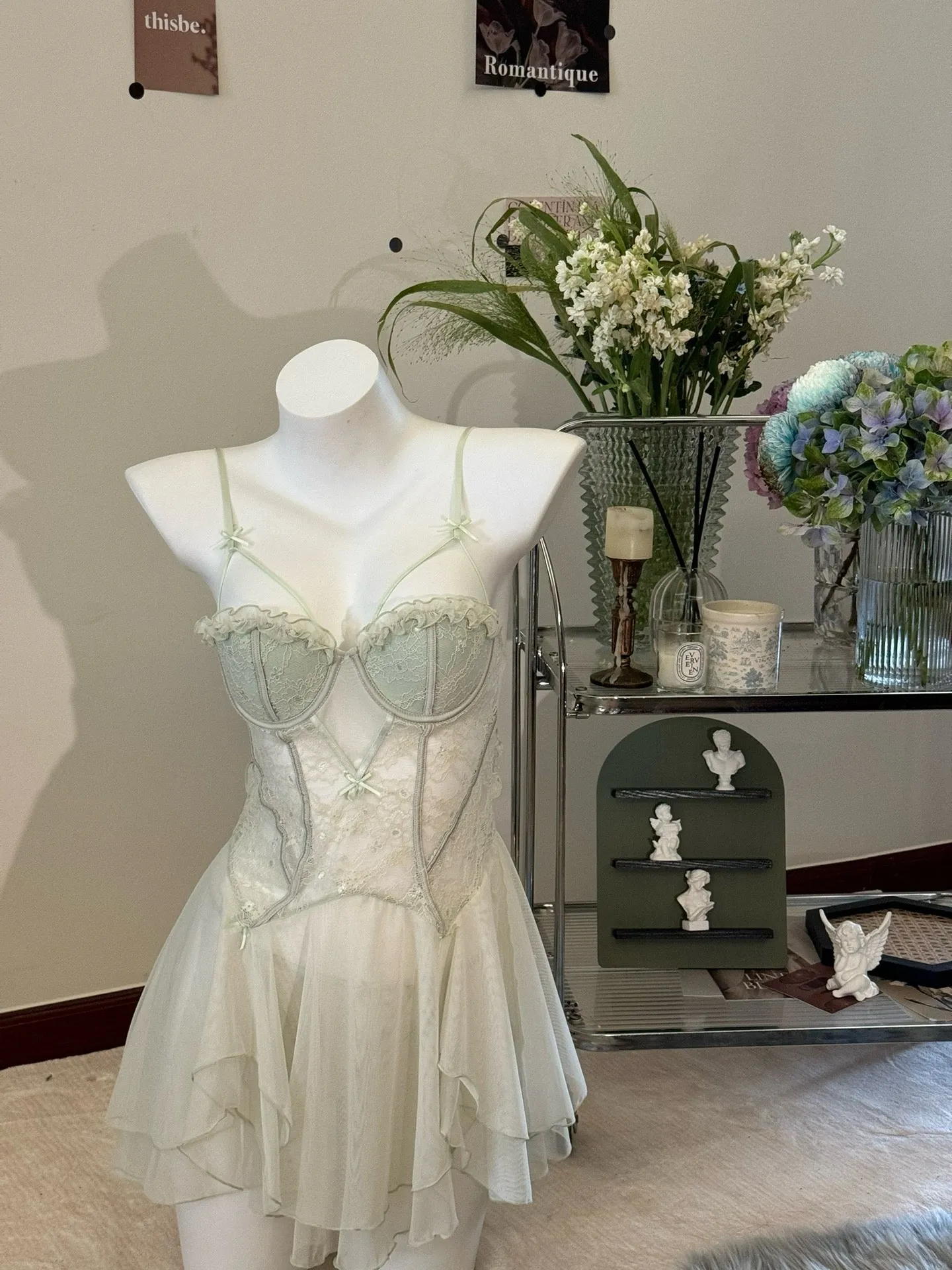 Apple green mint dress