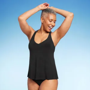 Aqua Green Women's V-Neck Racerback Tankini Top