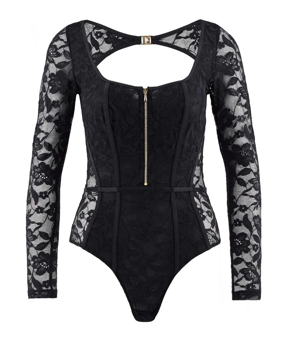 Aubade Les Bodys Long Sleeve Lace Bodysuit