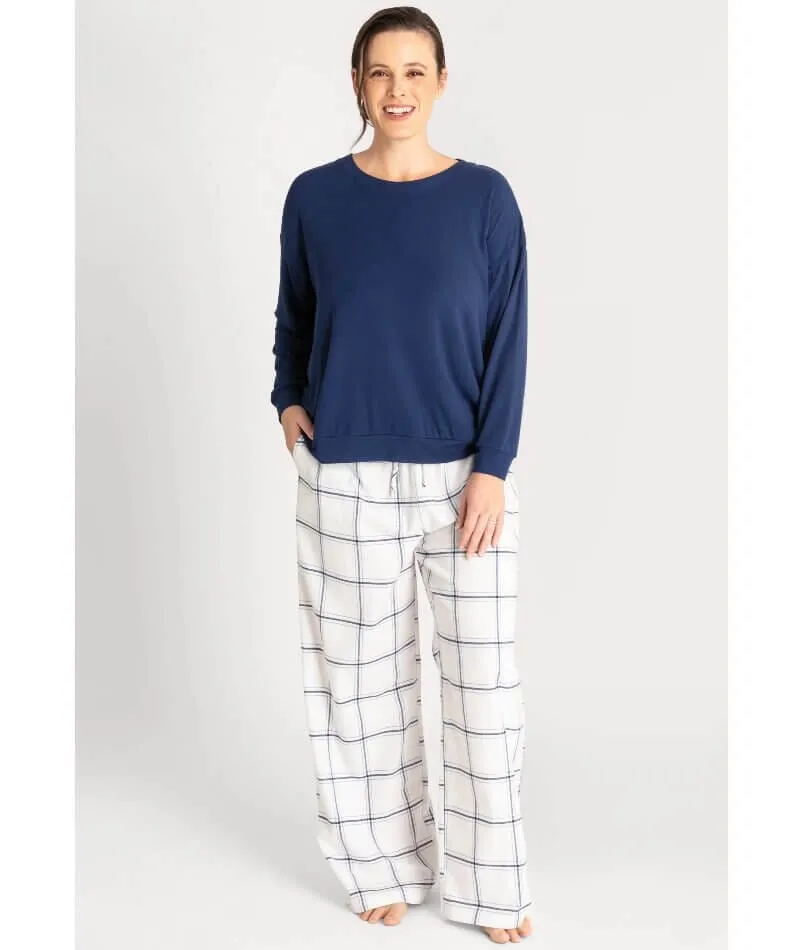 Ava & Audrey Amelia Brushed Cotton Pant - Ivory