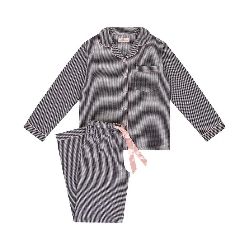 Ava Houndstooth Classic Pyjama Set - Ava Check