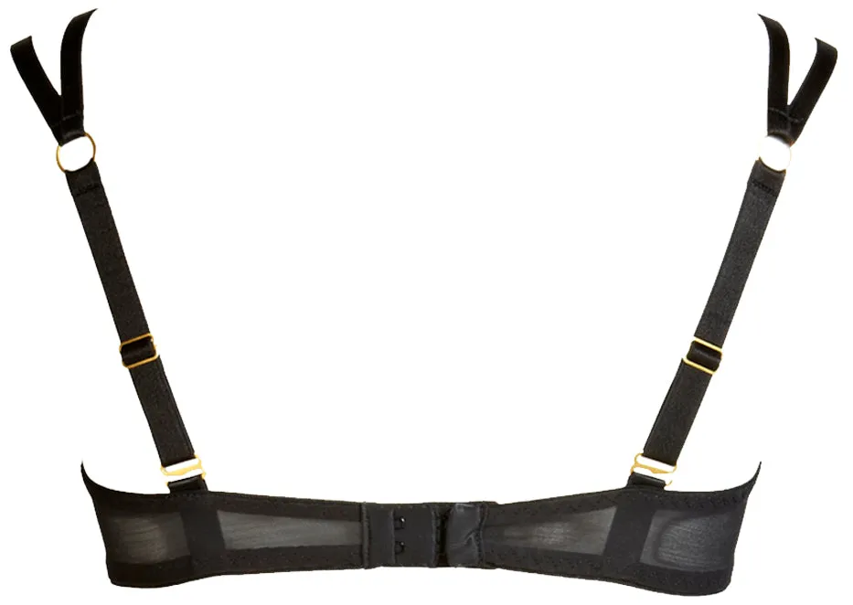 Ava Leather & Suede Balcony Bra