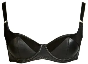 Ava Leather & Suede Balcony Bra