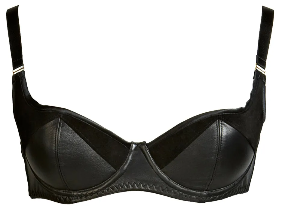 Ava Leather & Suede Balcony Bra