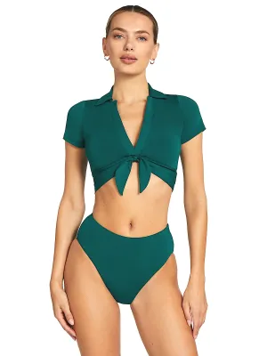 Ava T-Shirt Plunge-Ava High Waist Bikini ::RET