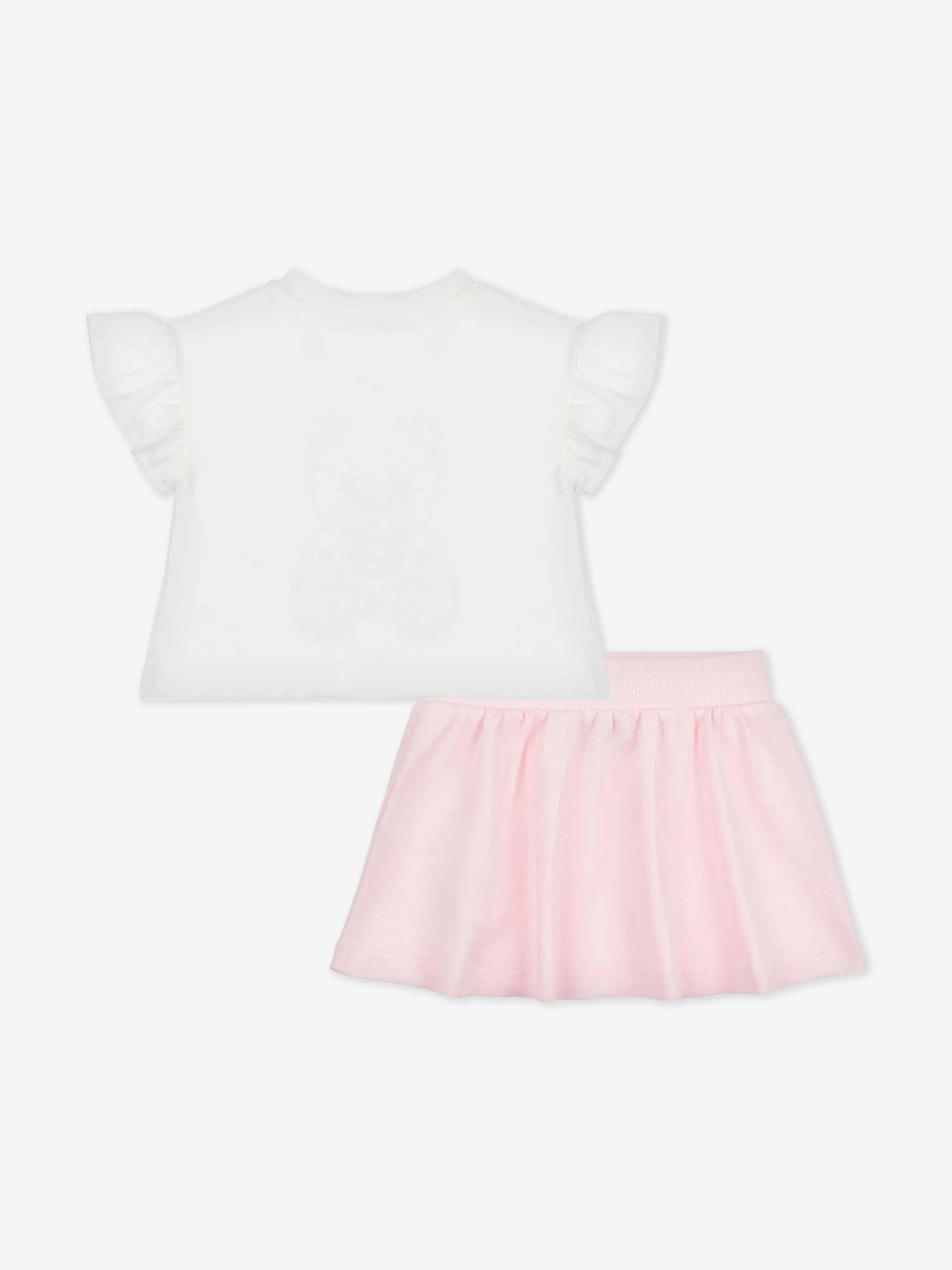 Baby Girls Teddy Bear Skirt Set in Pink