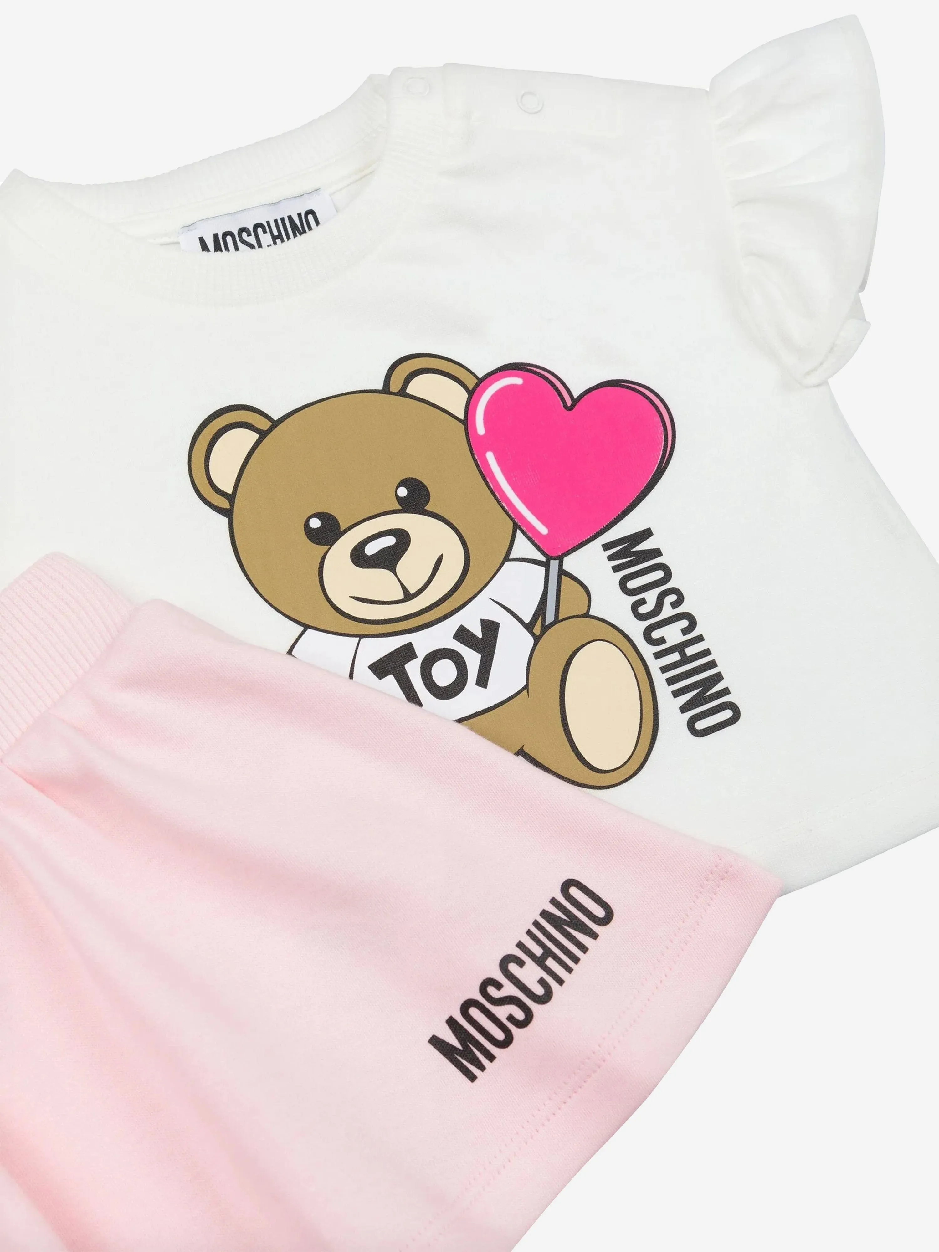 Baby Girls Teddy Bear Skirt Set in Pink
