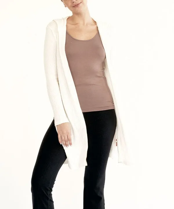 BAMBOO waffle hoodie cardigan