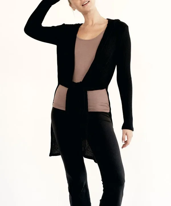 BAMBOO waffle hoodie cardigan