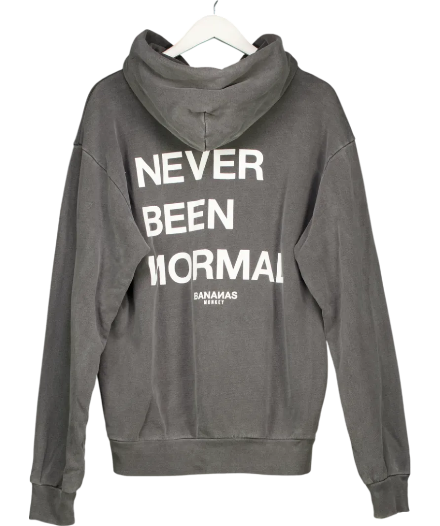 Bananas monkey Grey Never Been Normal Hoodie UK M
