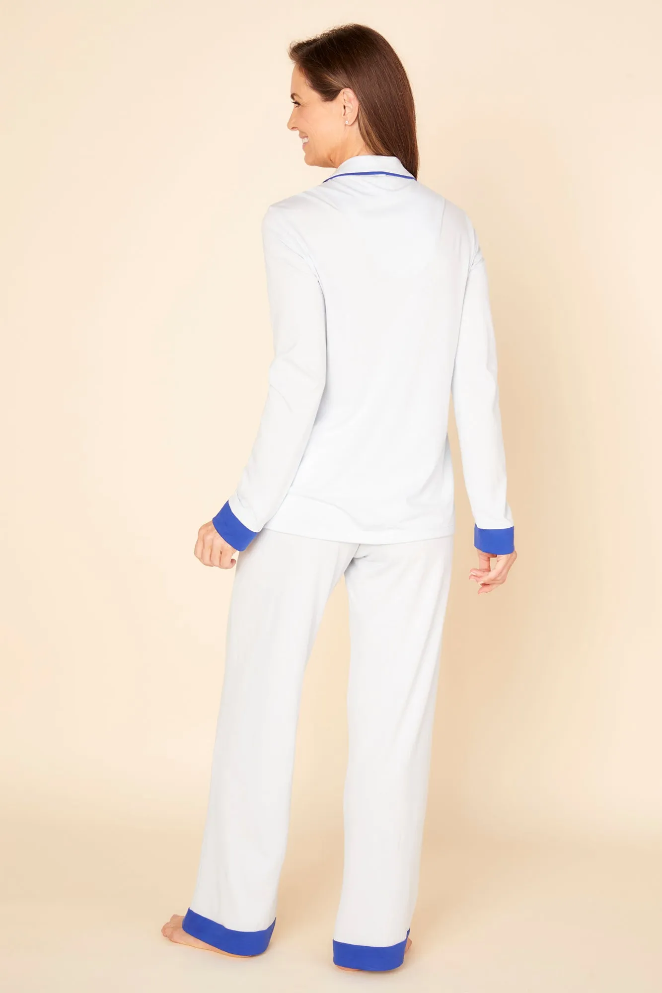Banded Long Sleeve Top & Pant Pajama Set