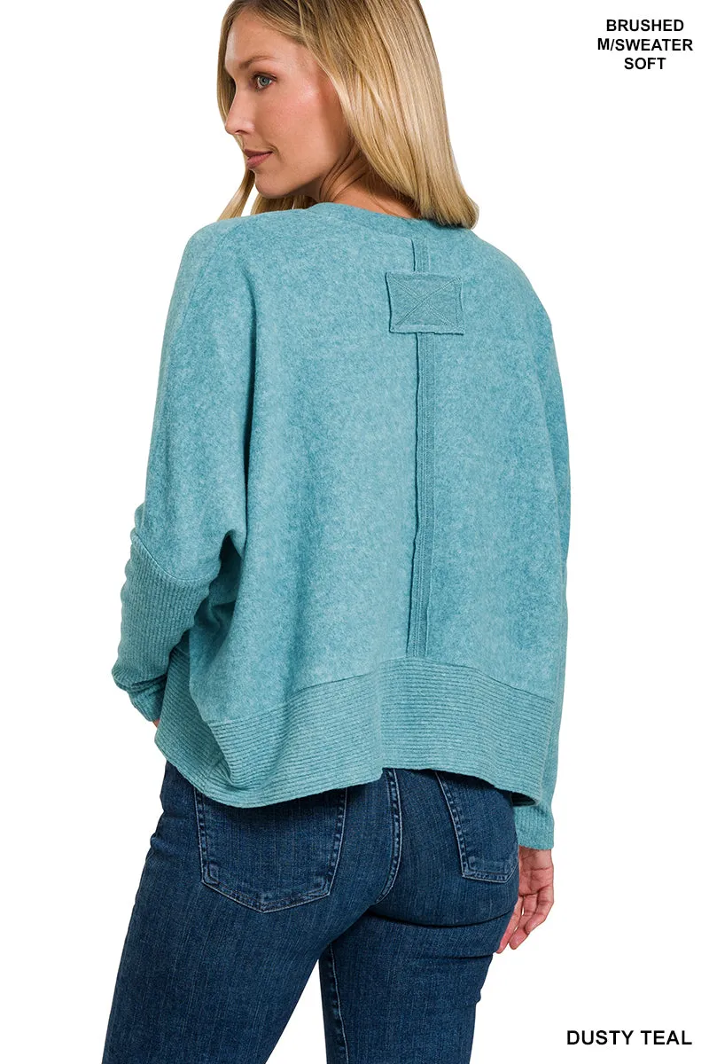 Batwing, Not Batty Sweater in Dusty Teal